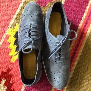 Cole Haan Zerogrand Sneakers Blue Suede 10 Oxfords
